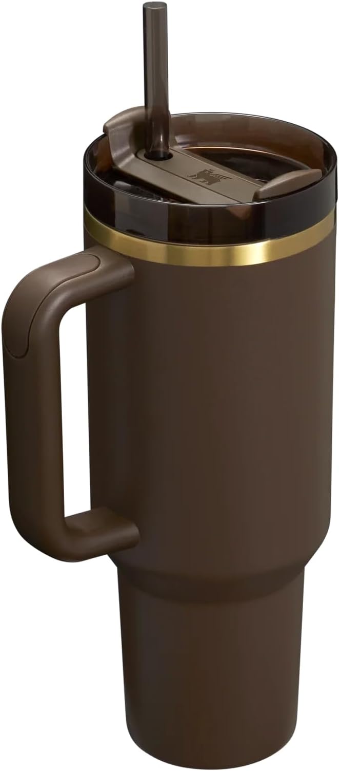 Stanley The Chocolate Gold Exclusive Quencher H2.0 Flowstate Tumbler | 40 oz Limited Edition, Brown,