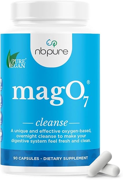 nbpure MagO7 – Magnesium Oxide Colon Cleanse & Digestive Support, 90 Capsules