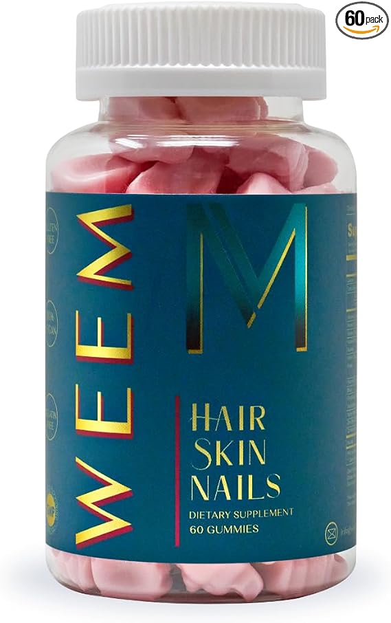 WEEM Hair, Skin & Nails Gummies – Extra Strength, Biotin Vitamins