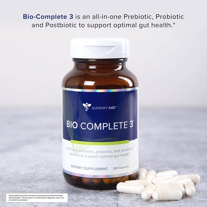 Bio Complete 3 - Gundry MD - Prebiotic, Probiotic, Postbiotic for Total Gut Health