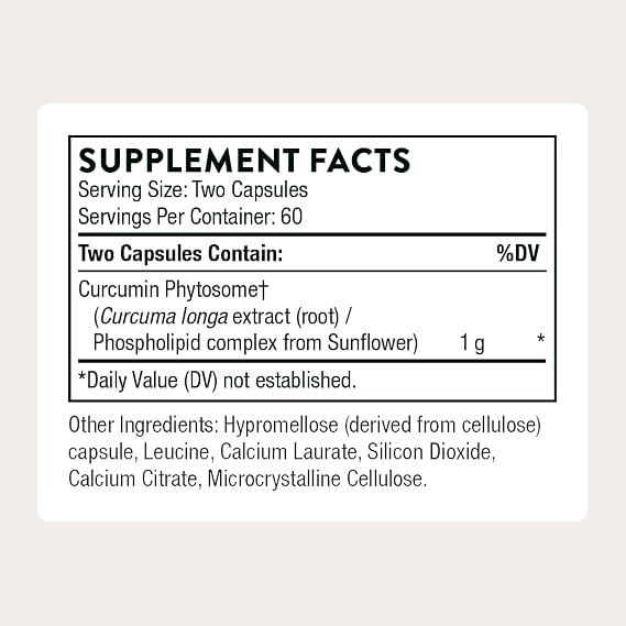 THORNE Curcumin Phytosome, 1,000 mg Curcumin Supplement, 120 Capsules