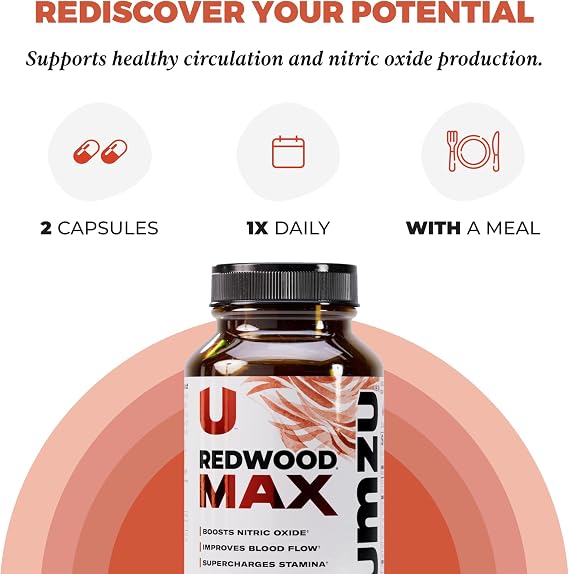 UMZU Redwood Max Nitric Oxide Booster, 1 Month Supply