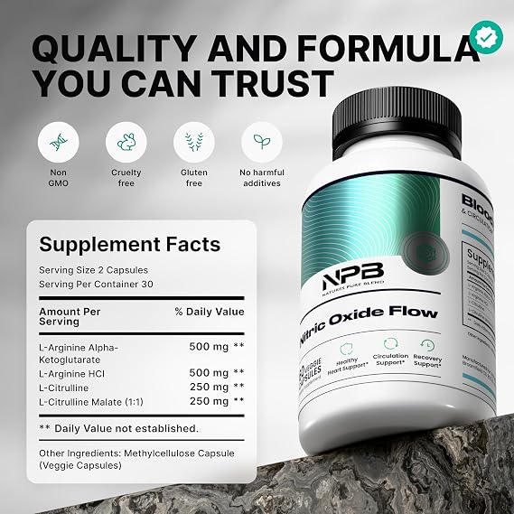 Nature’s Pure Blend Nitric Oxide – L-Arginine & L-Citrulline 1500mg