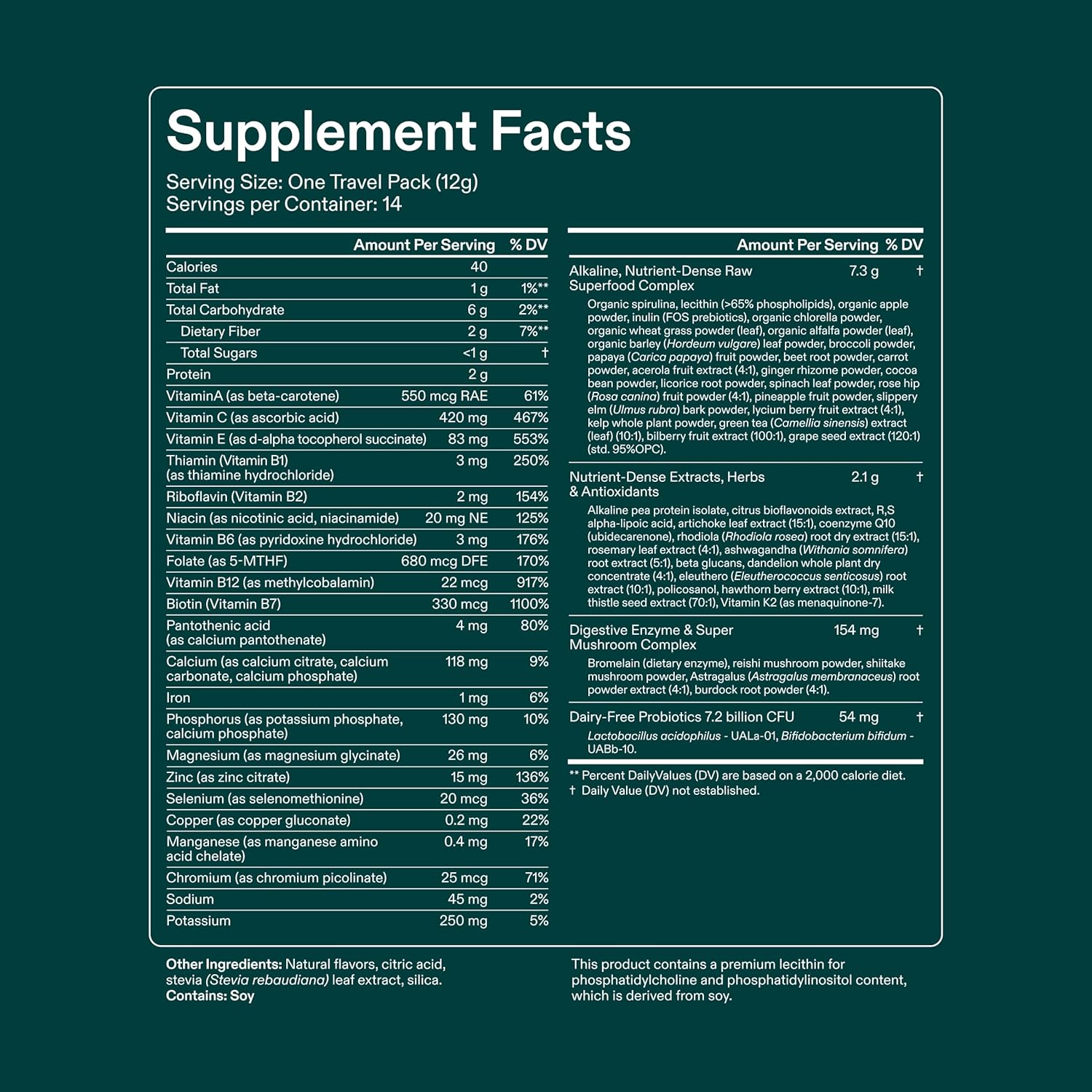 AG1 Greens Powder Superfood – 75 Vitamins, Probiotics & Adaptogens | 360g Refill Pouch