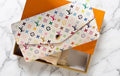 Louis Vuitton White Multicolor Takashi Murakami Sarah Long Wallet – Pink Interior with Box
