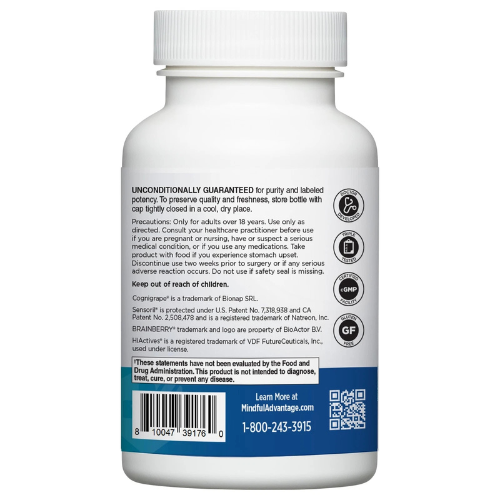 Mindful Advantage Think Faster Brain Memory Supplements 30Cap  New