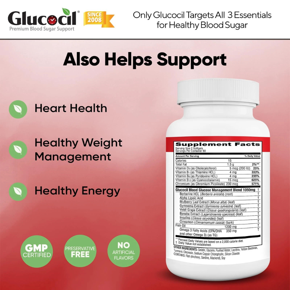Blood Glucose Support Complex – Natural Herbal Blend with Berberine & Plant Extracts
