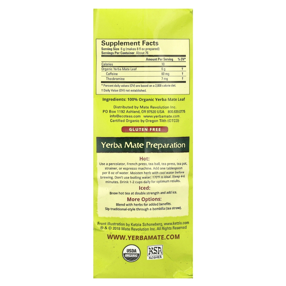 Loose Yerba Mate, Green Energy, Unsmoked, 16 oz (454 g)