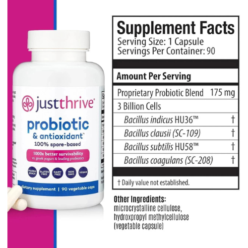 Probiotic & Antioxidant – Spore-Based Gut & Immune Support, 90 Ct