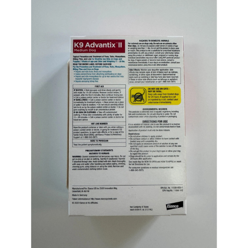 K9 Advantix II 6 Doses Flea, Tick, & Mosquito Prevention For 21-55lbs Large Dogs