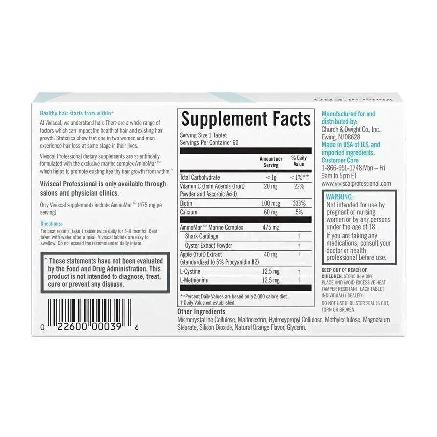 Viviscal Pro Advanced Hair Growth Supplement 180 Tablets
