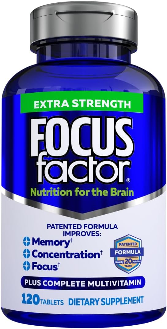 Focus Factor Extra Strength – Brain, Memory & Focus Support, 120 Count