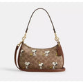 Coach Teri Shoulder Bag in Signature Canvas – Gold/Tan/Brown Women's Designer Handbag