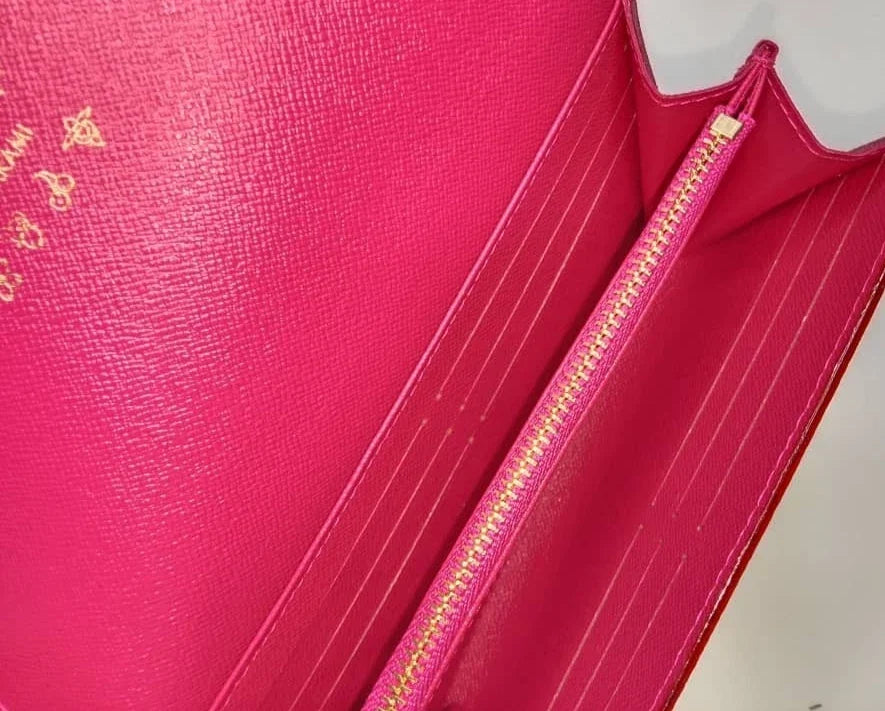 Louis Vuitton White Multicolor Takashi Murakami Sarah Long Wallet – Pink Interior with Box