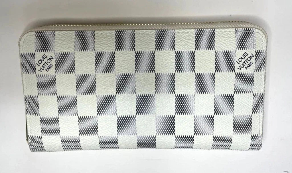 Louis Vuitton Damier Azur Zippy Zip Around Long Wallet Purse White