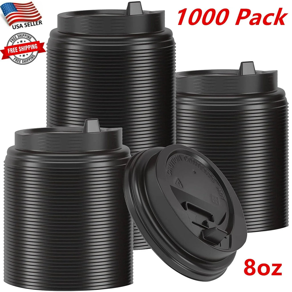 1000 Pack of 8oz Coffee Cup Lids, Anti-Spill Design, Perfect for Travel & Home