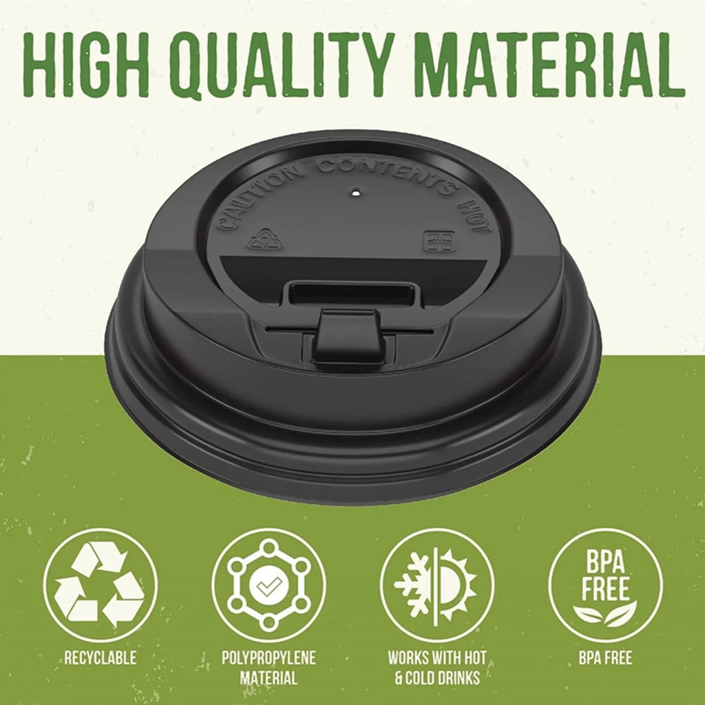 1000 Pack of 8oz Coffee Cup Lids, Anti-Spill Design, Perfect for Travel & Home