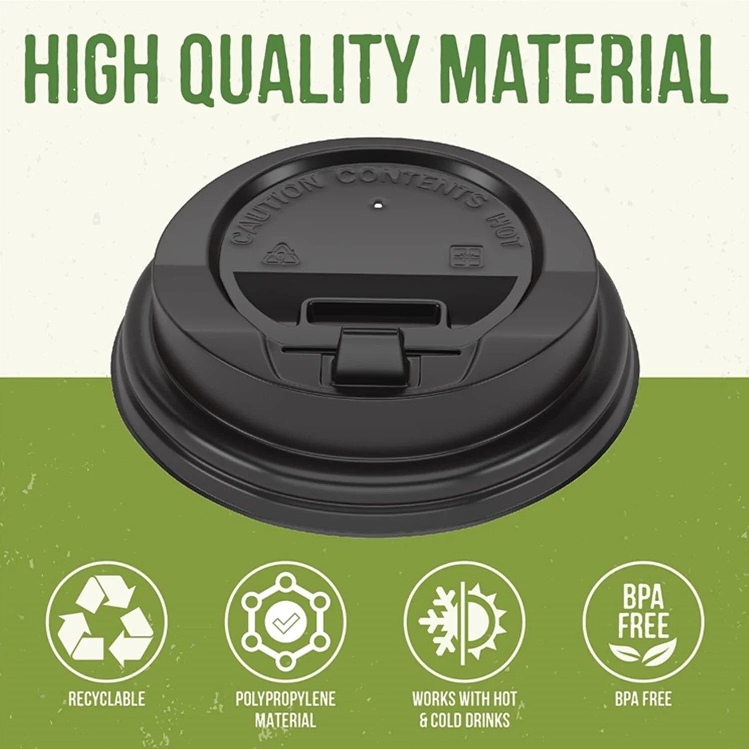 1000 Pack of 8oz Coffee Cup Lids, Anti-Spill Design, Perfect for Travel & Home