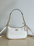 Coach Teri 25 Classic Canvas Monogram Glacier White Shoulder/Crossbody Bag