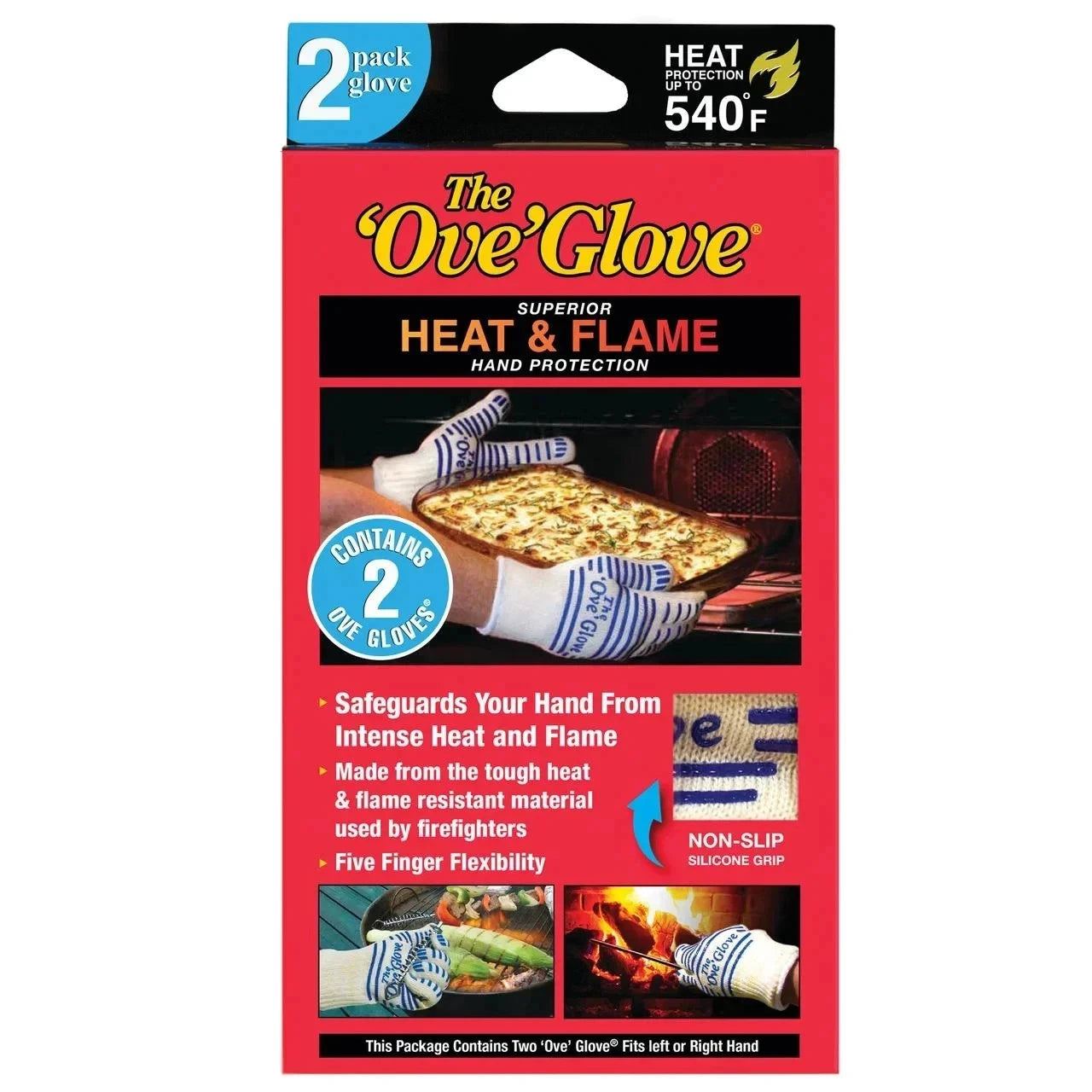 The Ove Glove 2-Pack - Oven Mitts - Superior Hand Protection from Heat and Flame