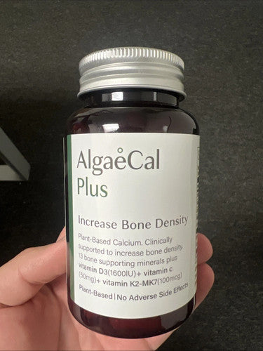 Bone Strength Support Supplement – Plant-Based Calcium Formula – Veggie Capsules – 120 Count