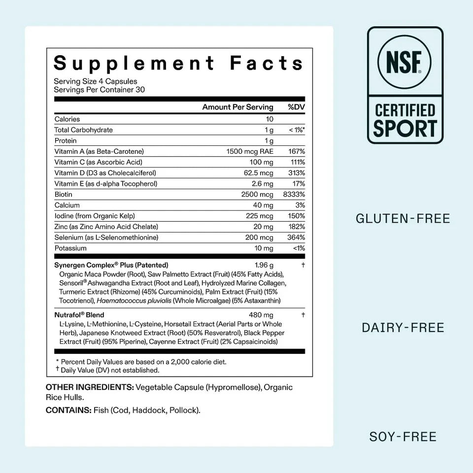 Nutrafol Women's Balance Hair Growth Supplements, Ages 45 and Up