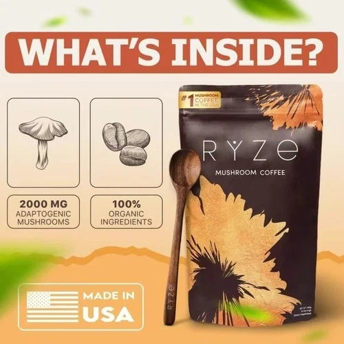 Organic Rýze Mushroom Coffee 30 Servings Instant Coffee